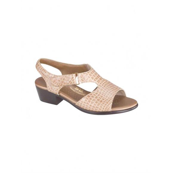NEW SAS women\'s suntimer sandals in beige croc